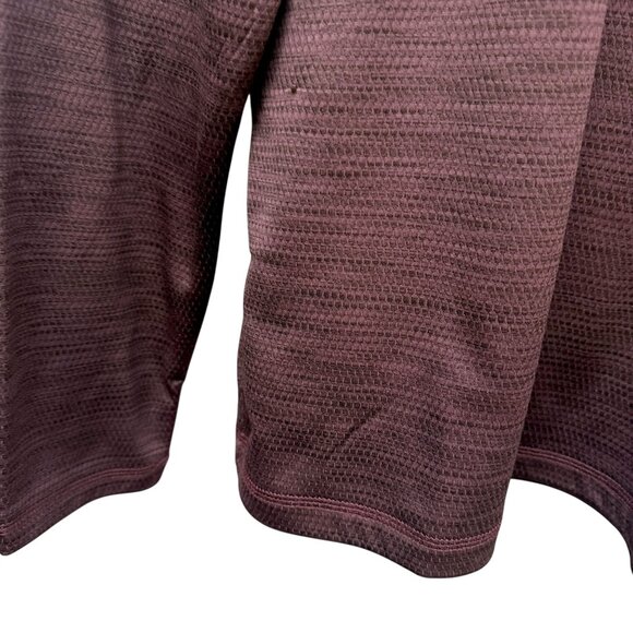 G.H. BASS Mens Pullover Size Medium Burgundy 1/4 Zip Mock Neck Fleece Lined - Picture 8 of 9